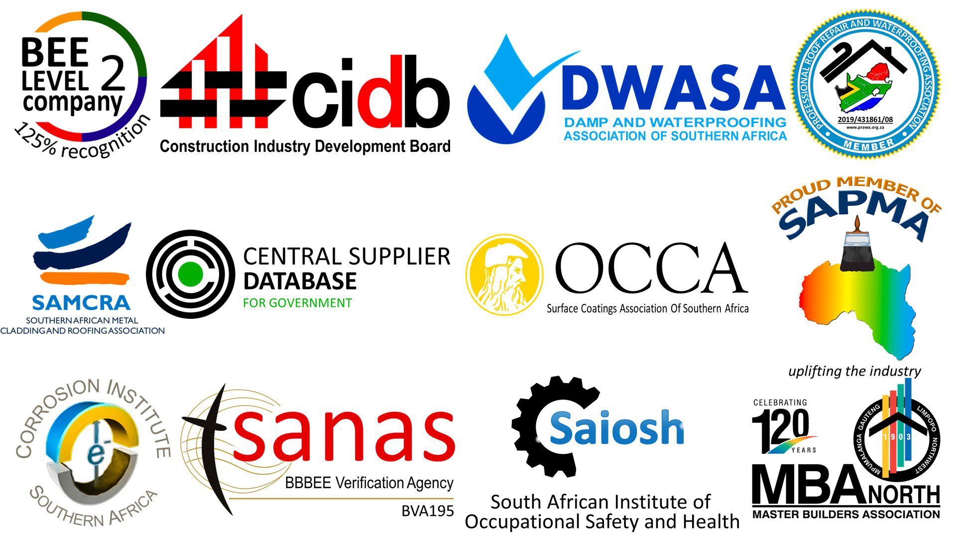 Accreditations homepage new 979 List of official accreditations and certifications held by Sicon Group for roofing and construction compliance