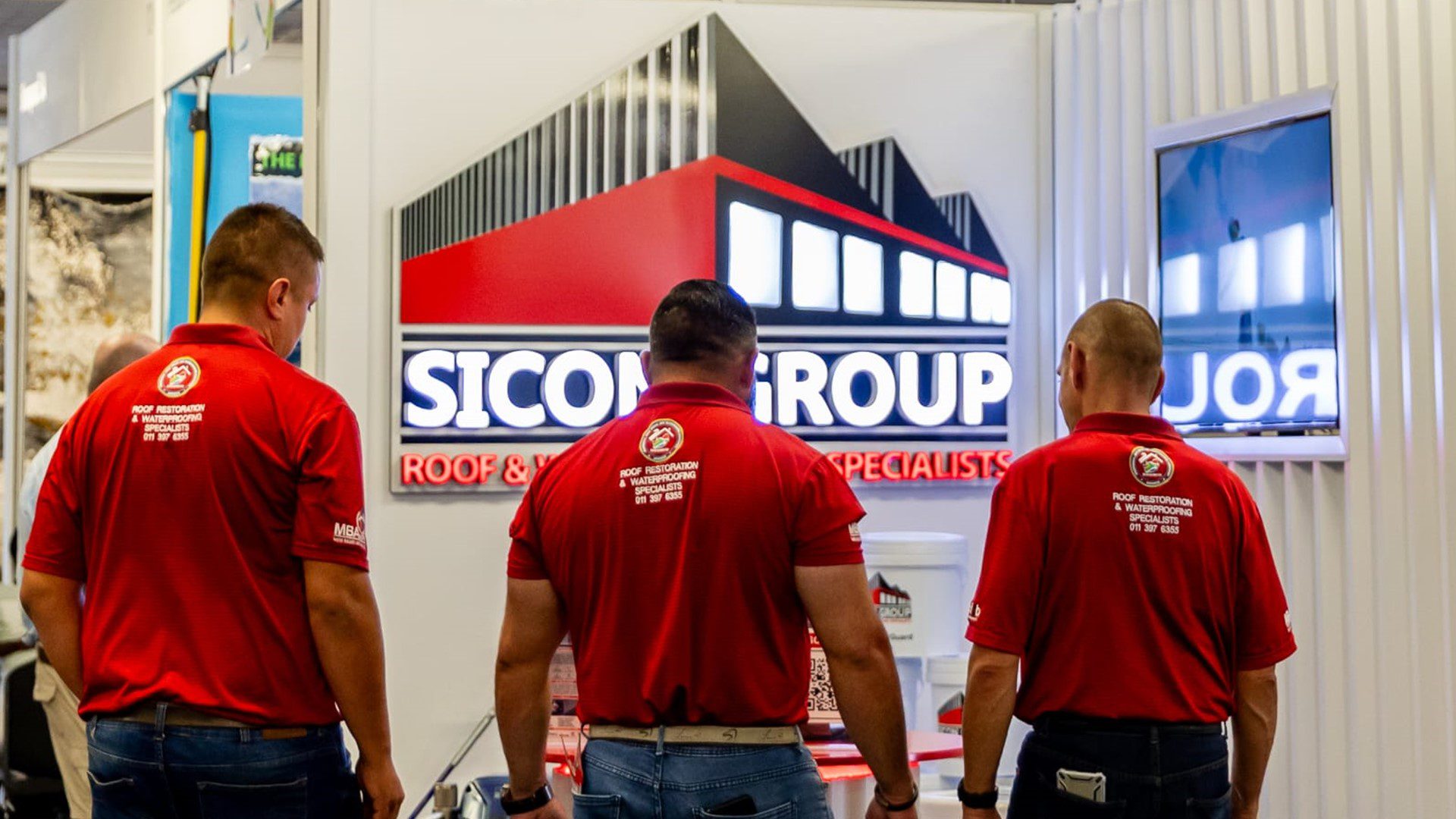Display of industrial and commercial roofing systems by Sicon Group at Homemakers event