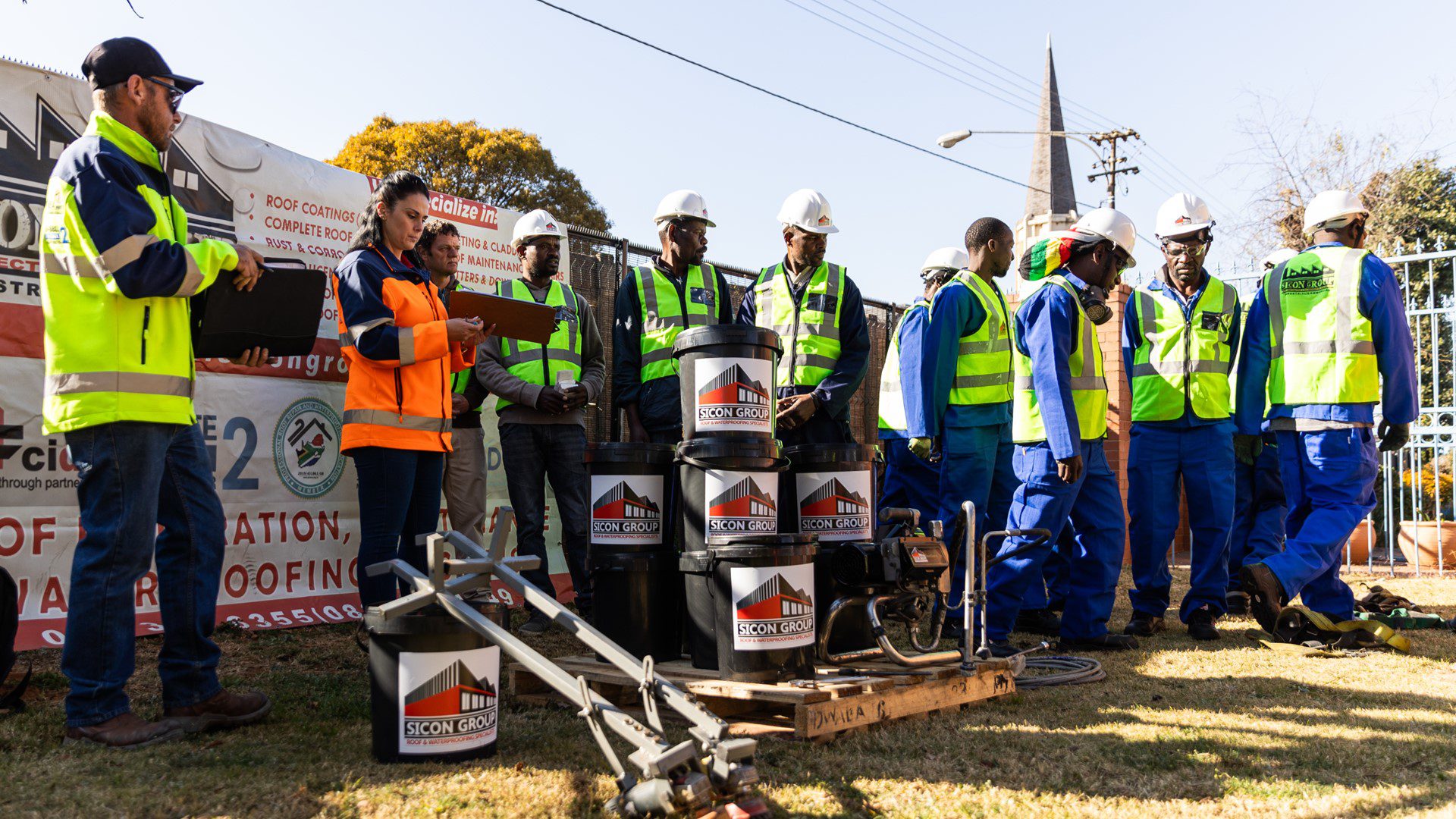 Sicon Group staff ready for roofing and upliftment support